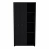 Tuhome Lafayette Bar Cabinet with 4-Bottle Rack. Upper Glass Holder and Dual Door Design-White MLB9074